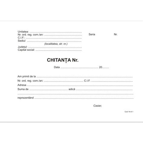 Model Chitanta In Word