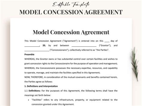 Model Concession Agreement
