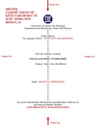 model per tema diplome
