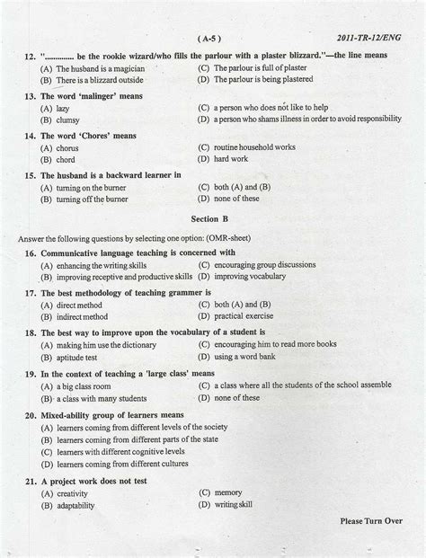 Read Online Model Question Paper For Primary Tet Exam 2012 