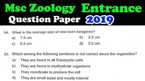 Read Model Question Paper Mcq For Msc Zoology 