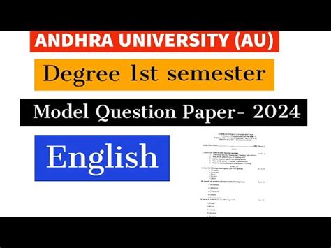 Read Model Question Papers Andhra University 