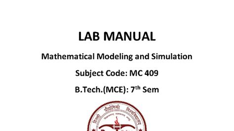 Modeling And Simulation Lab Manual For Ece