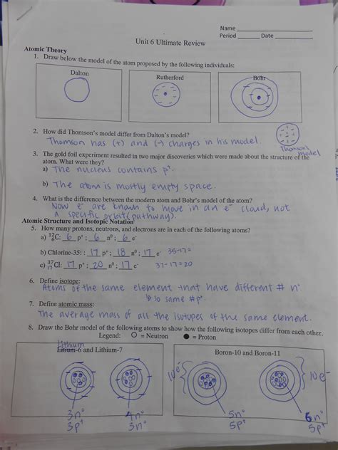 Modeling Chemistry Unit 6 Ws 2