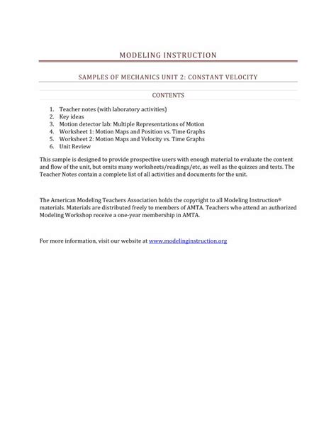 modeling instruction 2010 answers