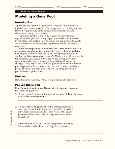 Download Modeling A Gene Pool Lab Answers 