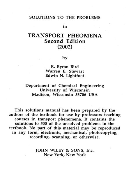 Download Modeling Transport Phenomena Solution Manual 