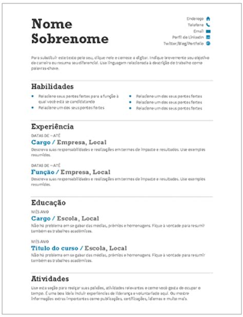 Modelo Curriculo Word