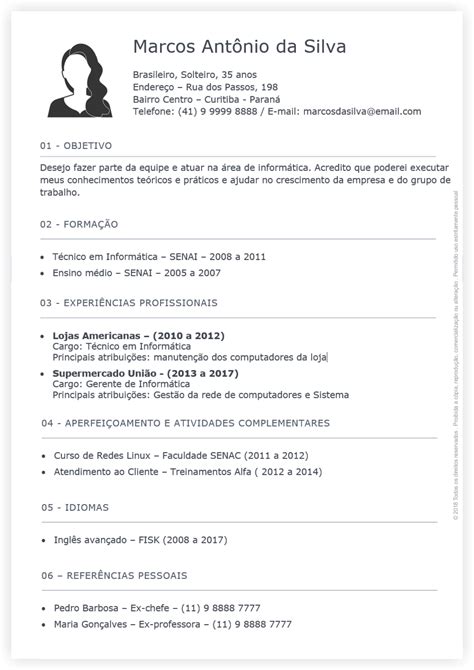 Modelo Curriculum Simples