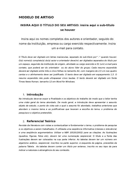 Modelo De Artigo