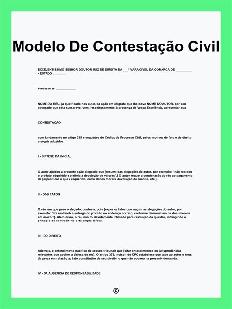Modelo De Contestacao