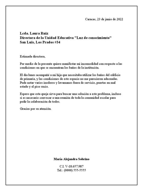 Modelo De Nota Formal