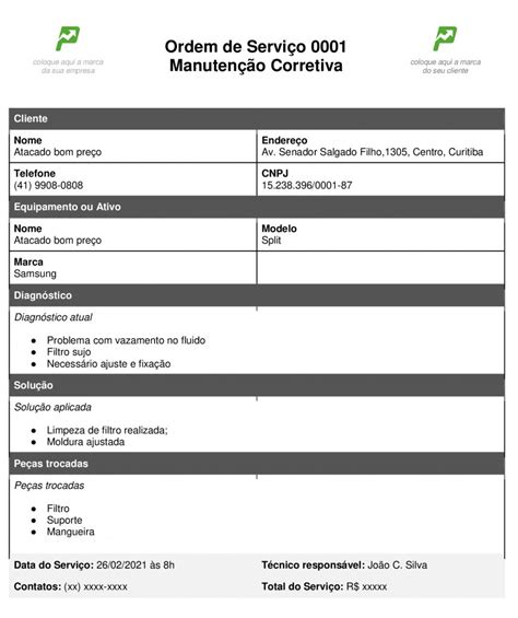 Modelo De Ordem De Servico