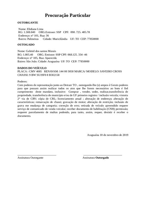 Modelo De Procuraçao Simples