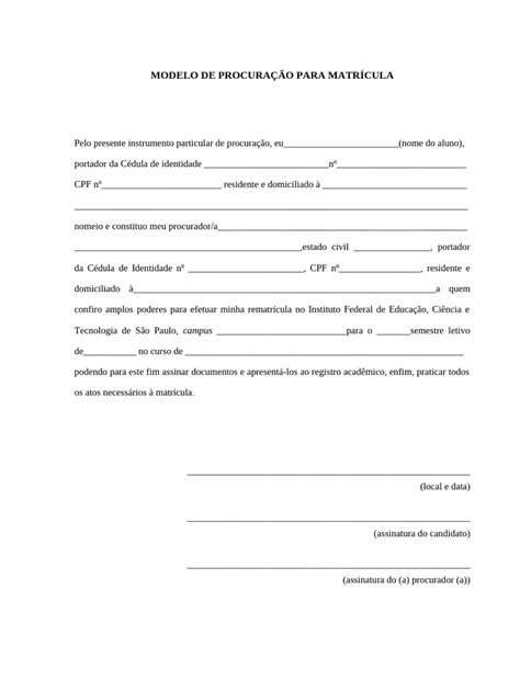 Modelo De Procuração