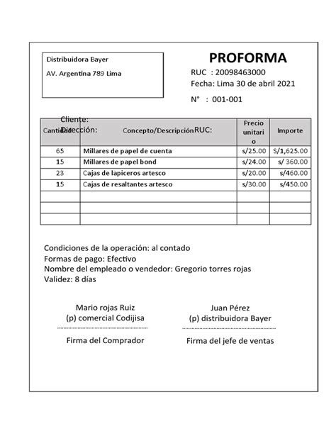 Modelo De Proforma De Radio Para Municipalidad