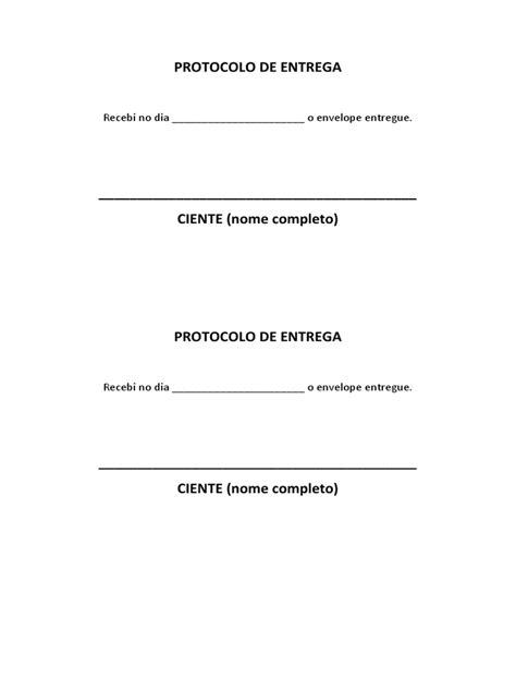 Modelo De Protocolo De Entrega De Documentos