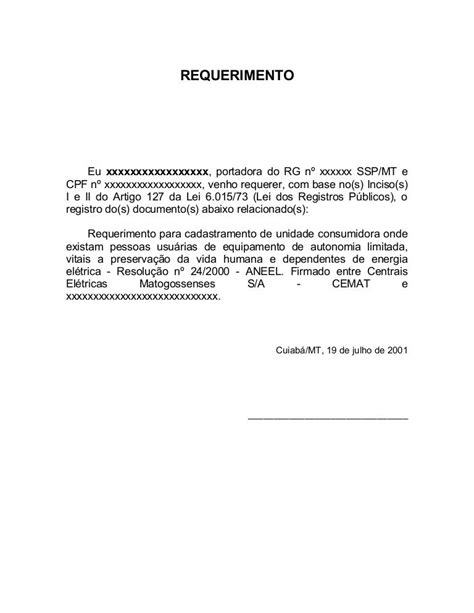 Modelo De Requerimento