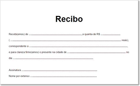 Modelo Simples De Recibo