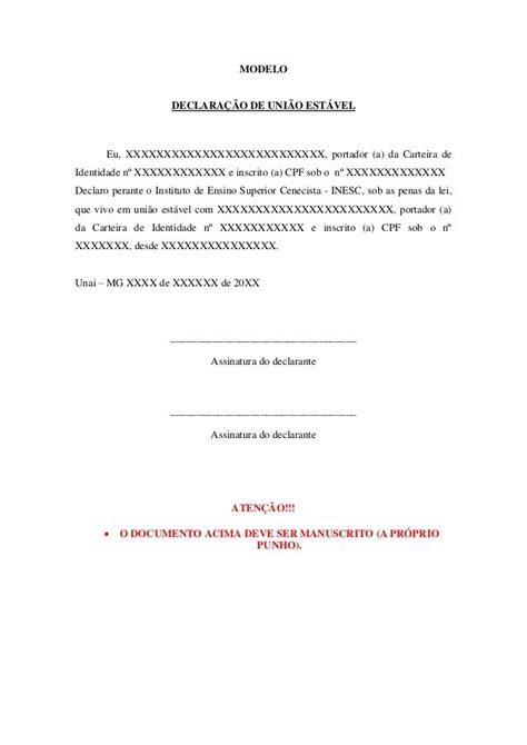 Modelos De Declaracoes