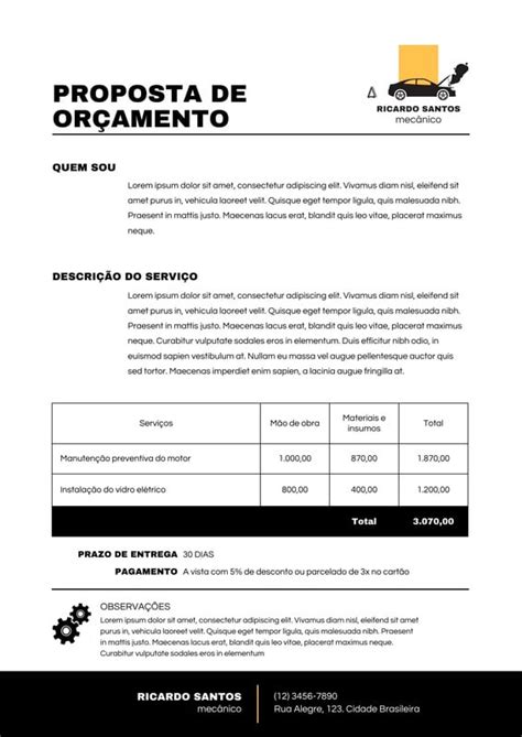 Modelos De Orçamento
