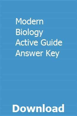 Modern Biology Active Answer Key Section