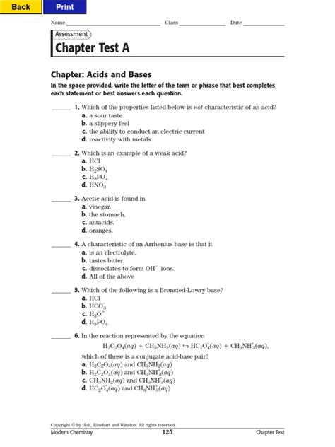 Modern Chemistry Chapter Test