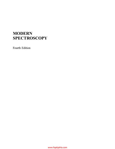 modern spectroscopy hollas solution