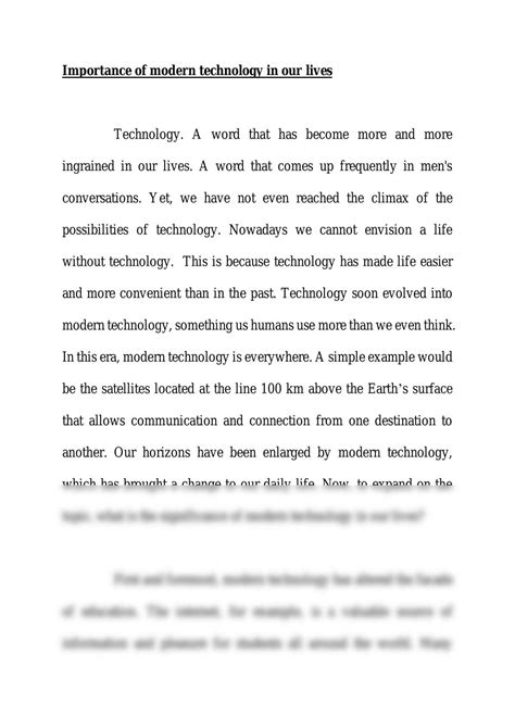 Modern Technology Essay