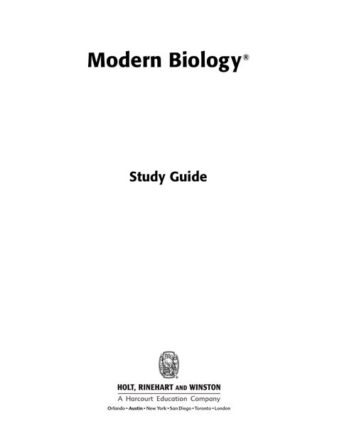 Read Online Modern Biology Study Guide Answers Chapter 8 