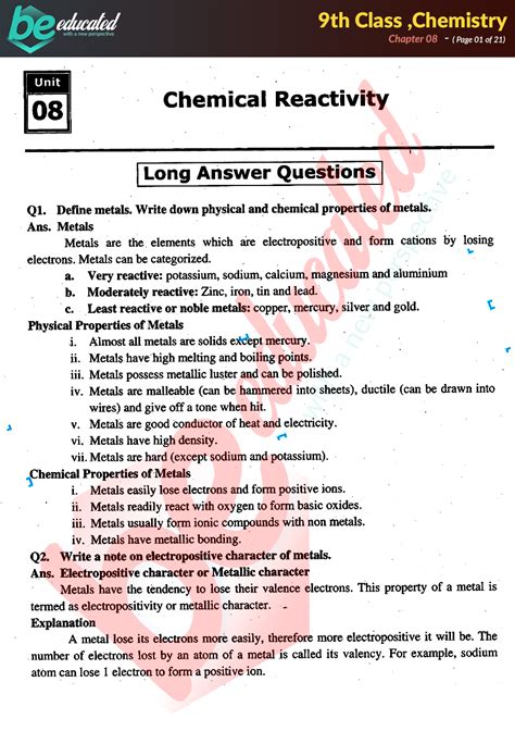 Read Online Modern Chemistry Chapter 8 Book Review Answers 