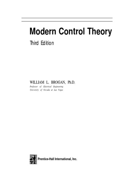 Read Online Modern Control Theory Brogan Solution Manual 