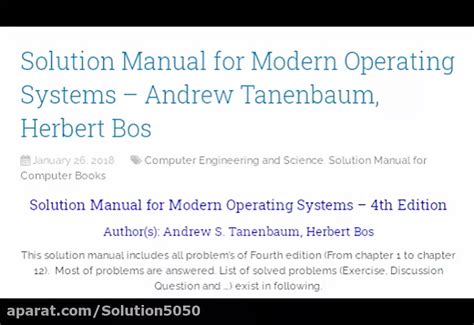 Read Modern Operating Systems Tanenbaum Solutions 