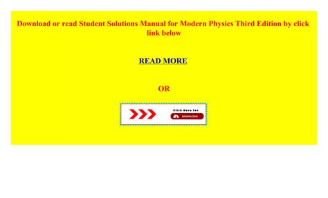 Read Modern Physics Third Edition Solutions Manual 