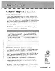 modest proposal interactive reader answers