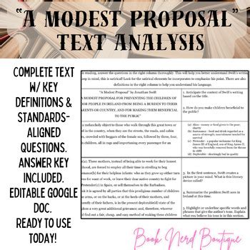 Full Download Modest Proposal Close Guide Answers 