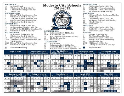 Modesto Schools Calendar