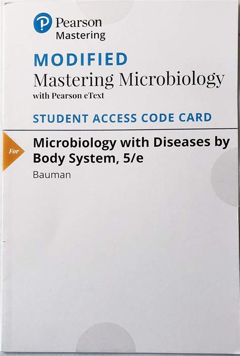 Modified Masteringmicrobiology With Pearson Etext Standalone Access Card For Microbiology With Diseases