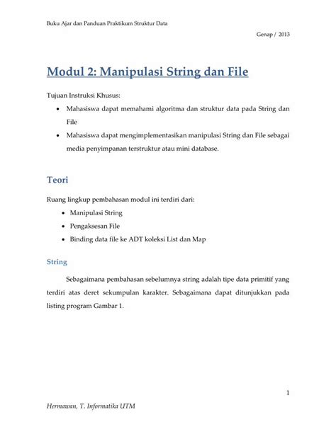 Modul 2 Manipulasi String Dan File