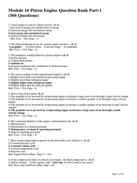 Module 16 Piston Engine Questions Wmppg