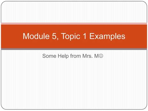 Module 5 Topic 1 Answers