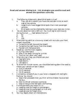 Module 6 Driver Ed Quiz Answers