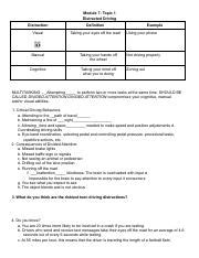 module 7 topic 1 answers drivers ed