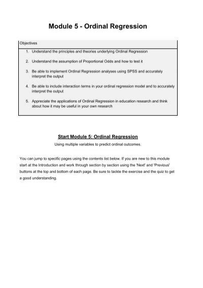 Read Module 5 Ordinal Regression 