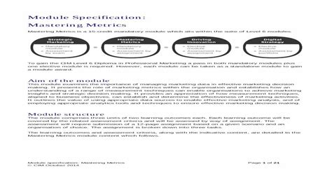 Read Online Module Specification Mastering Metrics 