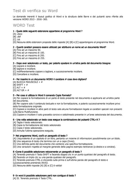 Modulo 1 Test Di Verifica Maecla