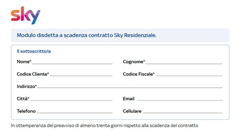 Modulo Disdetta Sky