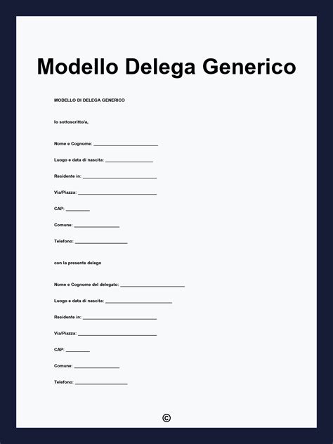 Modulo Generico Per Delega