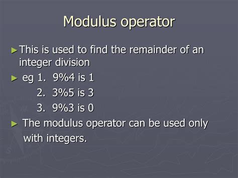 Modulus Operator Can Be Applied To Which Of These