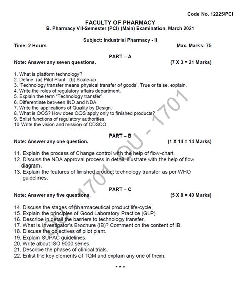 Read Moh Exam Model Question Paper Pharmacist 